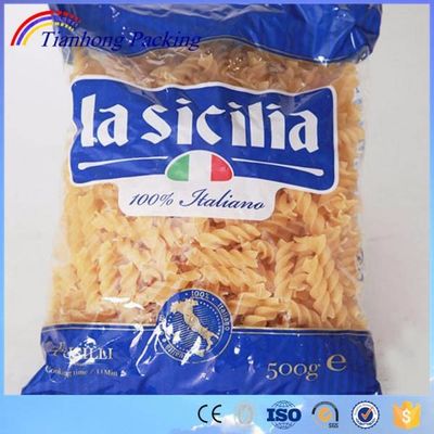 Persoonlijk afdrukken doorzichtige plastic meel macaroni pasta spaghetti verpakkingszak