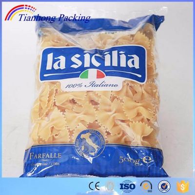 Persoonlijk afdrukken doorzichtige plastic meel macaroni pasta spaghetti verpakkingszak