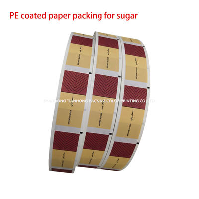 Persoonlijk afgedrukte PE-gecoate papierrolfilm voor suikerpeper zoutstick sachetmateriaal