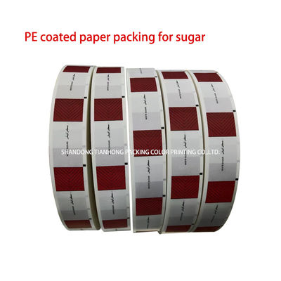 Persoonlijk afgedrukte PE-gecoate papierrolfilm voor suikerpeper zoutstick sachetmateriaal