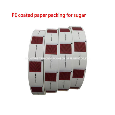Persoonlijk afgedrukte PE-gecoate papierrolfilm voor suikerpeper zoutstick sachetmateriaal