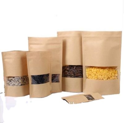 Zilverige verpakkingsruimte voor snacks Kraft Stand Up Zipper pouch voor gedroogde fruitverpakkingen