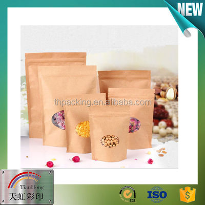 Zilverige verpakkingsruimte voor snacks Kraft Stand Up Zipper pouch voor gedroogde fruitverpakkingen