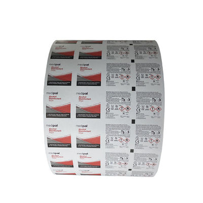 Houtpulp 75% Alcohol Pad Aluminium Papier PE Filmrol voor verpakking Breedte 30-1100 mm